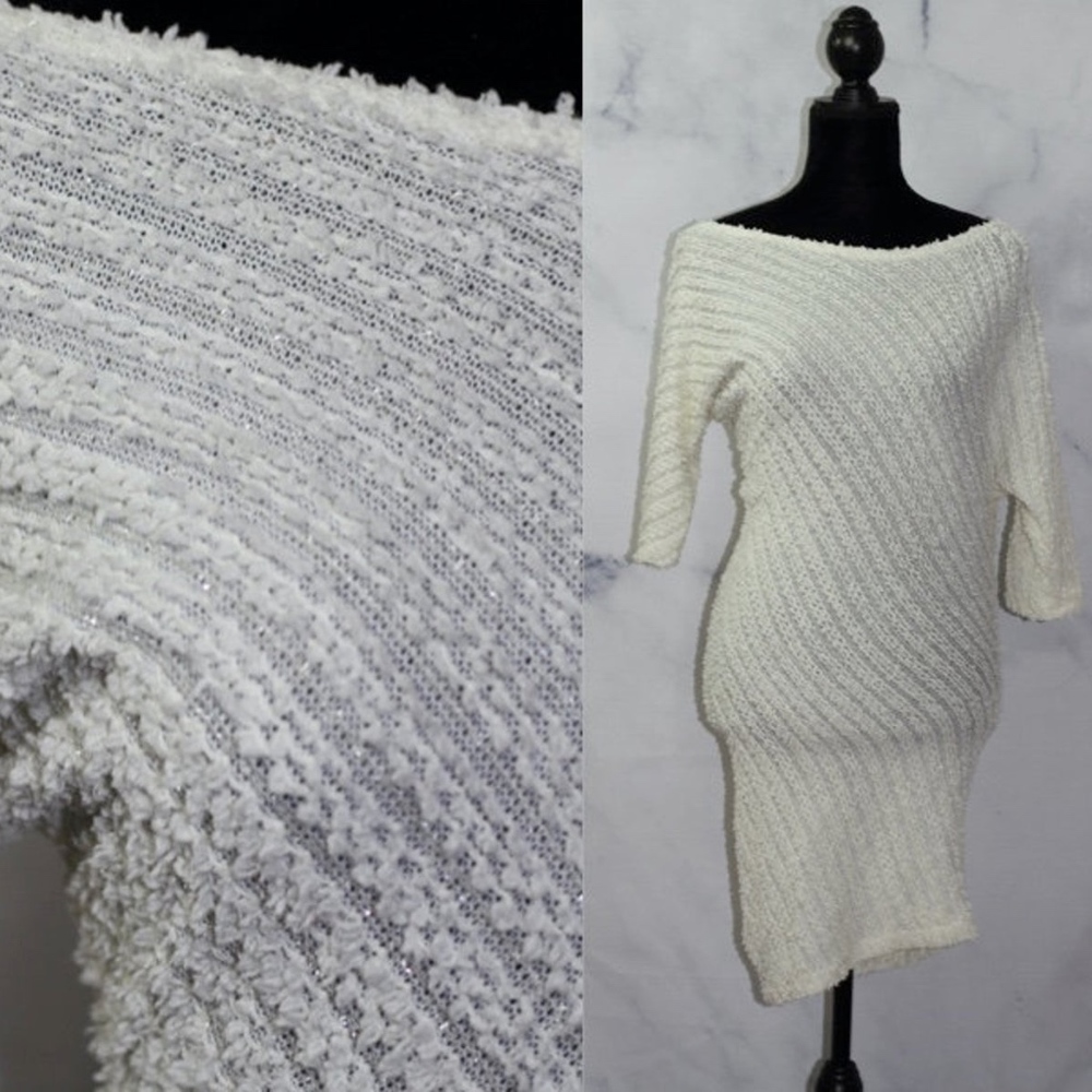 Monaco White Sequin Bodycon Dress (s)